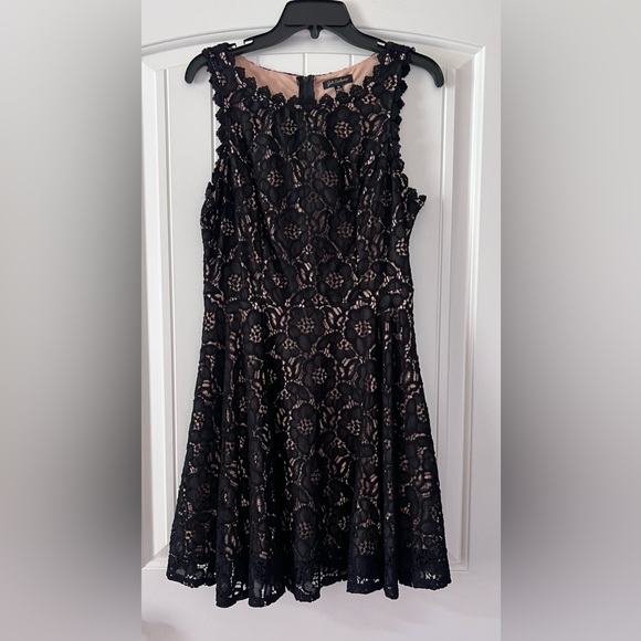 Jodi Kristopher Size‎ 13 Skaters Dress Fit and Flare Black Lace Sleeveless Lined - Picture 2 of 8